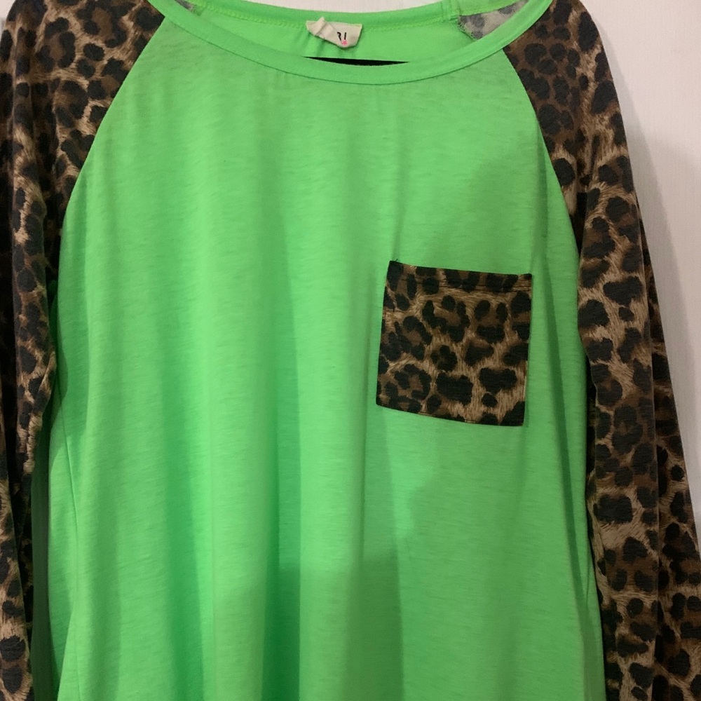 Neon Green Leopard Top